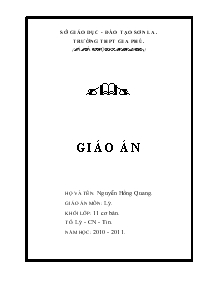 Giáo án Vật lý lớp 11 - Nguyễn Hồng Quang