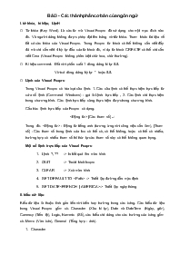 Giáo án Tin học 11 - Bài 3: Các thành phần cơ