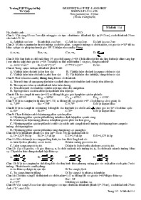 Đề kiểm tra 1 tiết - Lần 2 - Học kì II môn Vật lý 11 - Mã đề thi 114