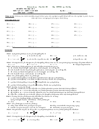 Đề kiểm tra học kì I môn Vật lý - Khối 10 (cơ bản)