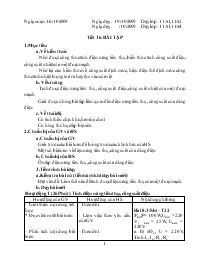Giáo án Vật lý lớp 11 - Tiết 16: Bài tập