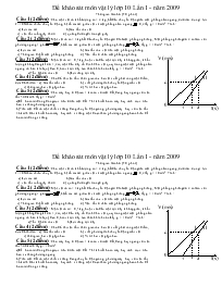 Đề khảo sát môn Vật lý lớp 10 lần 1 - Năm 2009