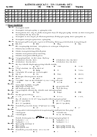 Kiểm tra học kỳ 1 – Tin 11 (2008 - 2009) – Đề 1