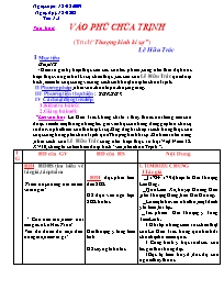 Giáo án dạy Ngữ văn 11 tiết 1, 2 Văn học: Vào phủ chúa Trịnh (trích “Thượng kinh kí sự”) Lê Hữu Trác