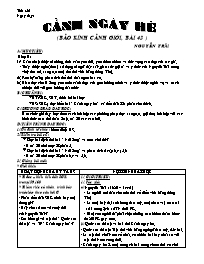 Giáo Án Ngữ Văn 10 Tiết 52: Cảnh Ngày Hè (Bảo Kính Cảnh Giới, Bài 43 )  Nguyễn Trãi