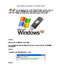 Giáo án Tin học 11 - Cài đặt Windows XP từ ổ USB Flash