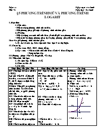 Giáo án Giải tích 12 - Tiết 33: Phương trình mũ và phương trình logarit