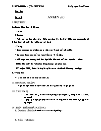 Giáo án Hóa học 11 - Bài 32: Ankin (tiếp)
