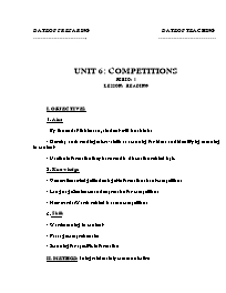 Bài soạn môn Tiếng Anh khối lớp 11 - Unit 6: Competitions