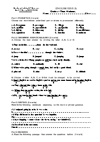 English test (1) grade 11 – time: 45 minutes