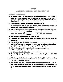 Giáo án môn Hóa học 11 - Chương 9: Anđehit – xeton – axit cacboxylic