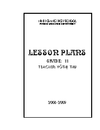 Lesson plans grade: 11 year 2008 - 2009
