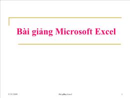 Bài giảng môn Microsoft Excel