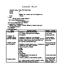 Bài soạn môn học Tiếng Anh lớp 11 - Period 1: Guiding how to learn and to do English tests
