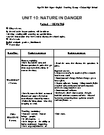 Bài soạn môn học Tiếng Anh lớp 11 - Unit 10: Nature in danger - Period: Reading