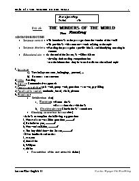 Bài soạn môn học Tiếng Anh lớp 11 - Unit 16: The wonders of the world - Period 94 đến period 98