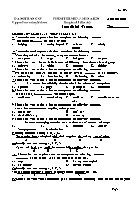 First term examination English 11 (basic) - No: 003