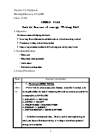 Lesson plan - Unit 11: Sources of energy - Writing skill
