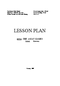 Lesson plan - Unit 12: The asian games - Peri