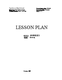 Lesson plan - Unit 13: Hobbies - Period: Spea