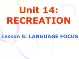 Thiết kế bài dạy môn Tiếng Anh 11 - Unit 14: Recreation - Lesson 5: Language focus