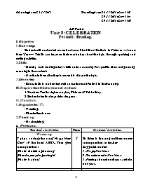 Thiết kế bài dạy môn Tiếng Anh 11 - Unit 8: Celebration - Period 1 đến period 5