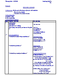 Thiết kế bài dạy Tiếng Anh 11 - Period 1 đến period 70